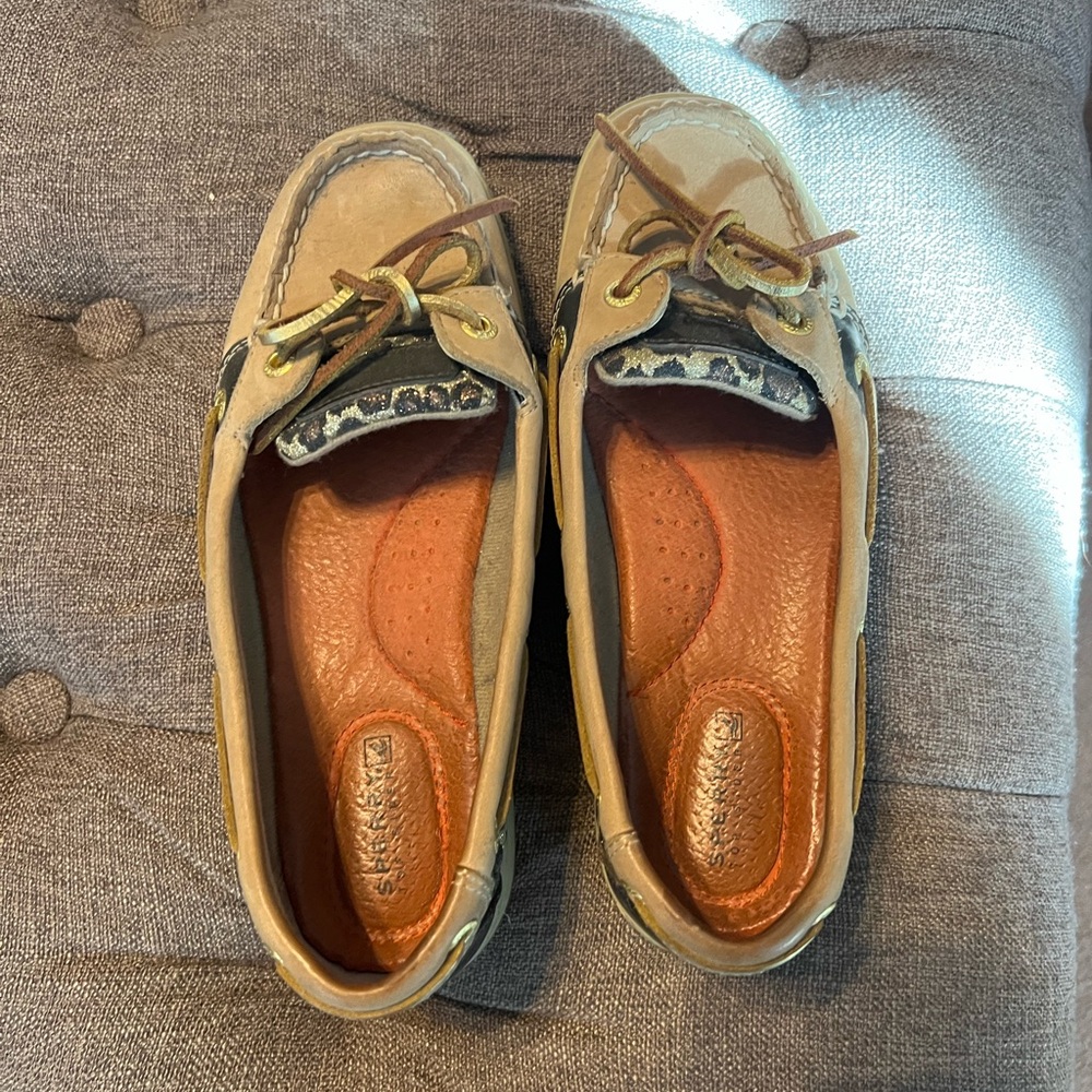 Tan and Black Boat Shoes